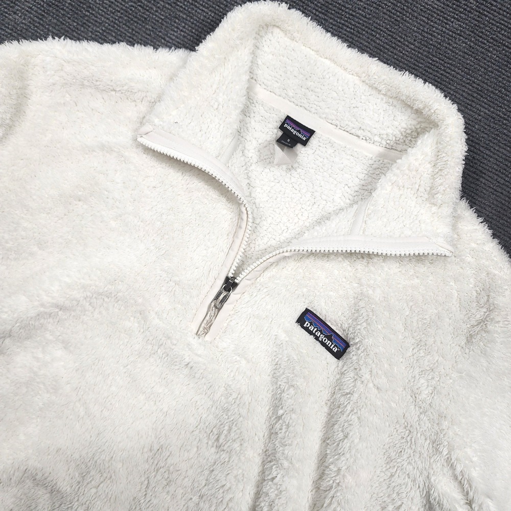 Patagonia Los Gatos Fleece Pullover Women Small White Quarter Zip High Pile